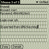 Key exported to the memo pad